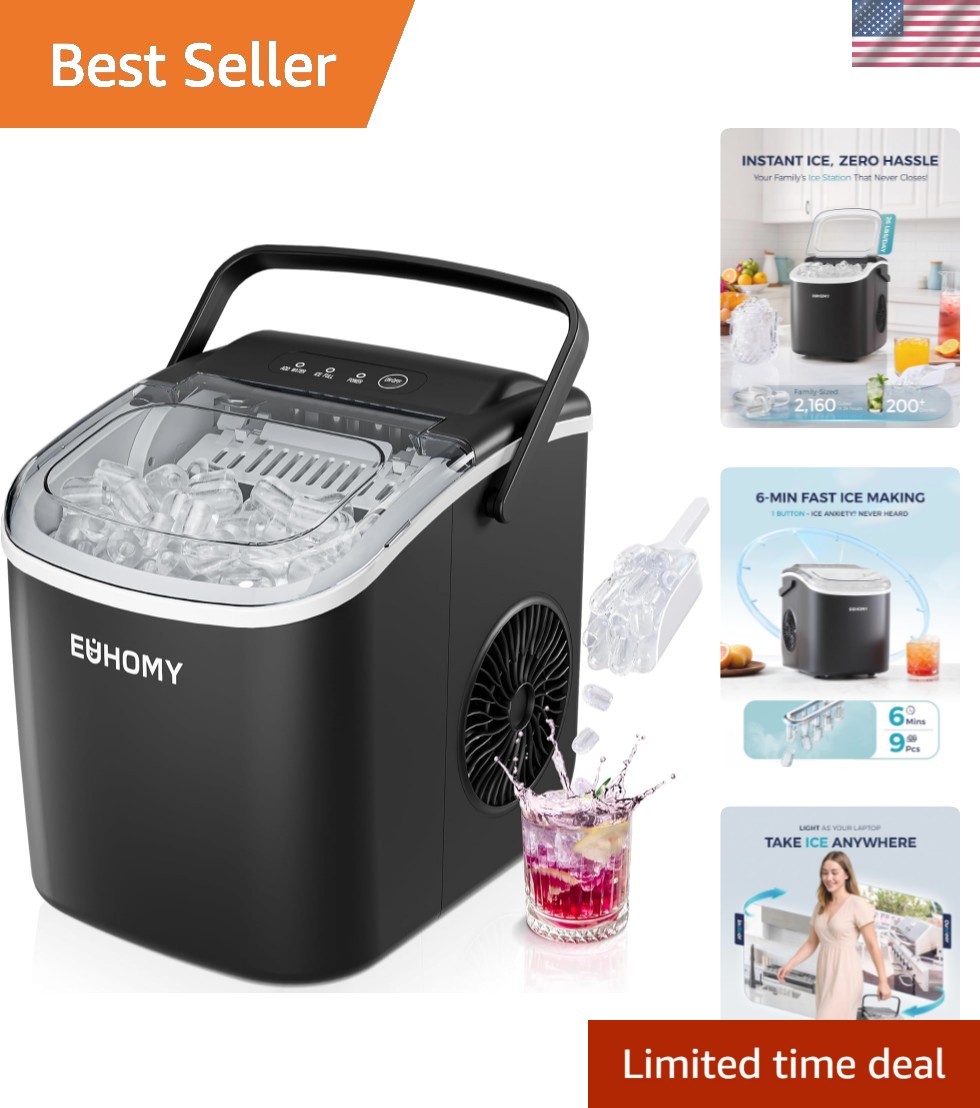 Portable Ice Maker with 26lbs Daily Output - Fresh Ice in 6 Minutes-image