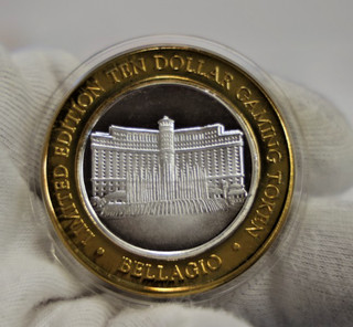 Bellagio LV NV Casino $10 Gaming Token .999 Fine Silver Strike