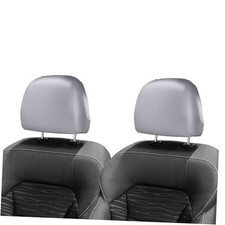 2PCS Car Seat Headrest Cover, PU Soft Elastic Waterproof Vehicle Headrest Grey