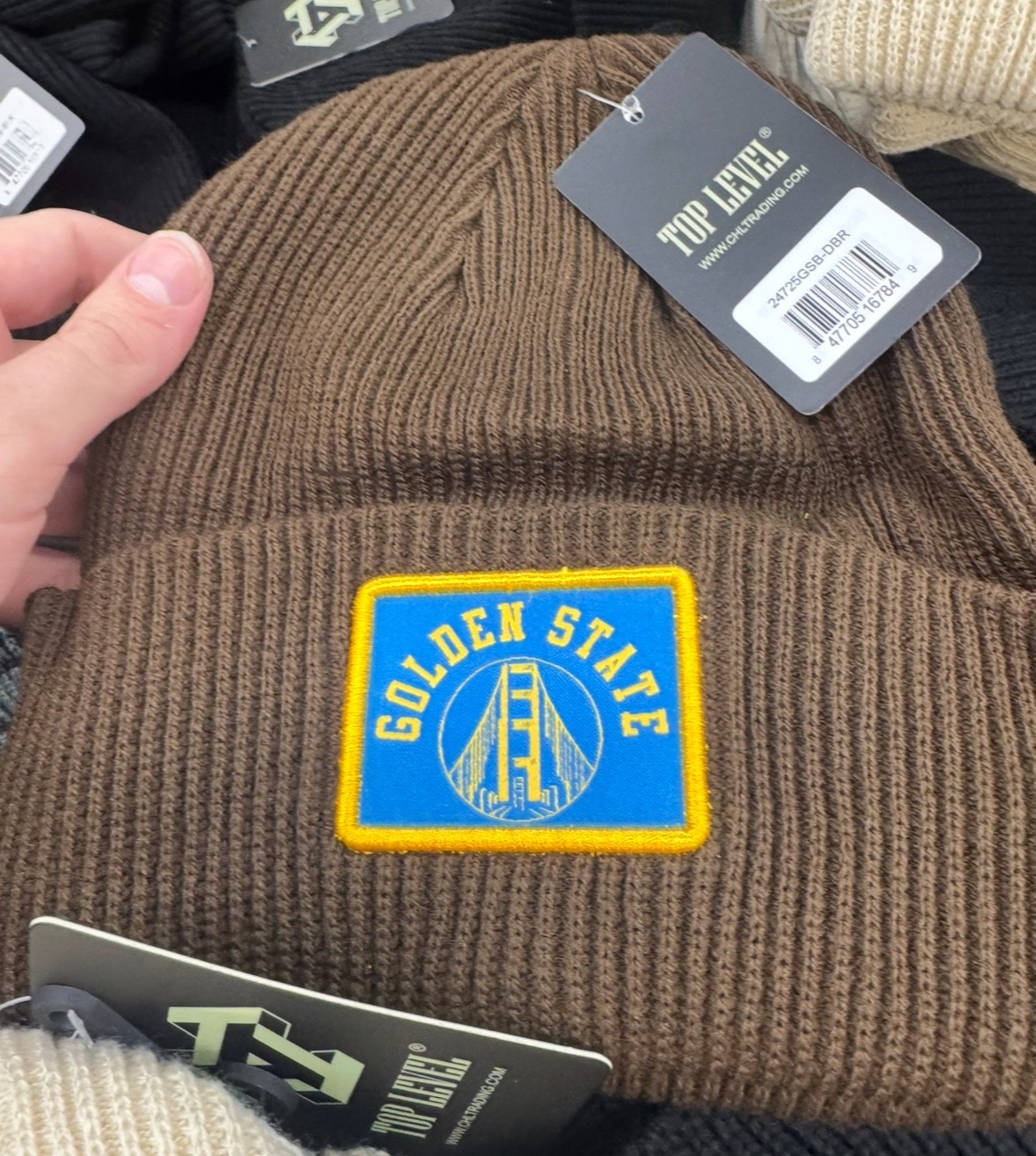 Warriors 47 Cuffed Beanie Brown Golden State Warriors Embroidery Brand New