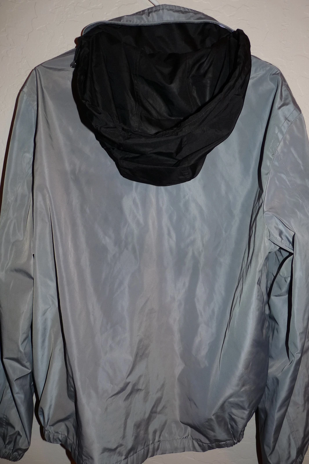 NEW Michael Kors Leather Trim Detail Zip Hooded Grey Jacket Men's Size L - product detail image 4