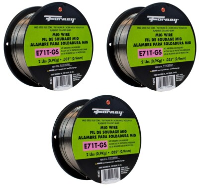 Forney 42302 2 lb .035 Mild Steel Flux Core Mig Welding Wire E71T-GS- Pack of 3