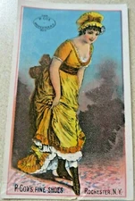 P.COX'S FINE SHOES ROCHESTER N.Y.SHOE MFG. 1800'S VICTORIAN TRADE CARD BLOTTER