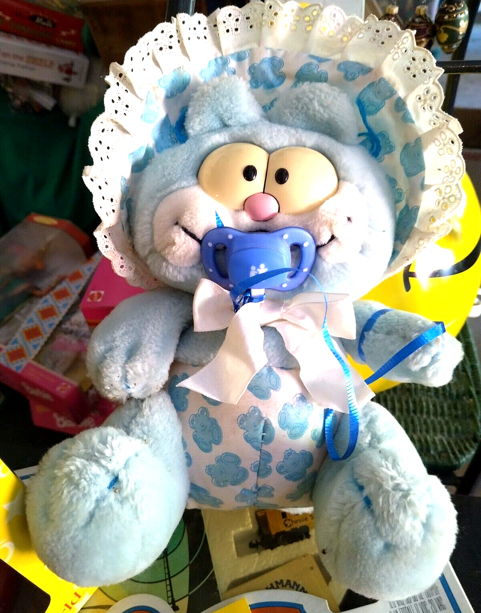 VINTAGE 1983 DAKIN BABY GARFIELD BLUE BABYKINS STUFFED ANIMAL