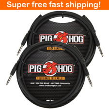 2 Pack Pig Hog PTRS06 Balanced Stereo Instrument 1/4" TRS - 1/4" 8mm Cable 6FT