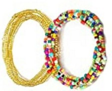 2 PC Handcrafted Waist Beads Jewelry African Bohemia Bracelets Anklet New 1302