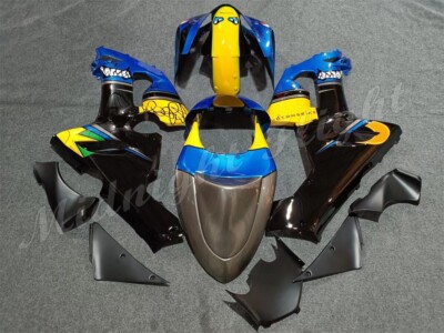 kuririnART OF BLACK【新品未開封】yellow×blue 2005-2006 Kawasaki Ninja ZX6R 636 ABS Fairing Kit Bodywork Blue