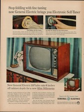 1957 General Electric TV Television Vintage Print Ad Home Appliance Tuning USA