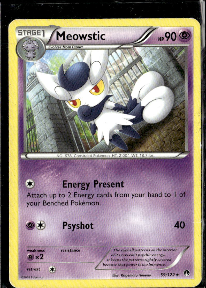 Pokemon Meowstic 59/122 BREAKpoint Non Holo Rare LP