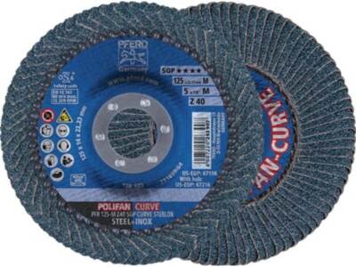 10er PACK(Stk) PFERD 67689052 Fächerscheibe POLIFAN Z SGP CURVE STEELOX D. 125 m