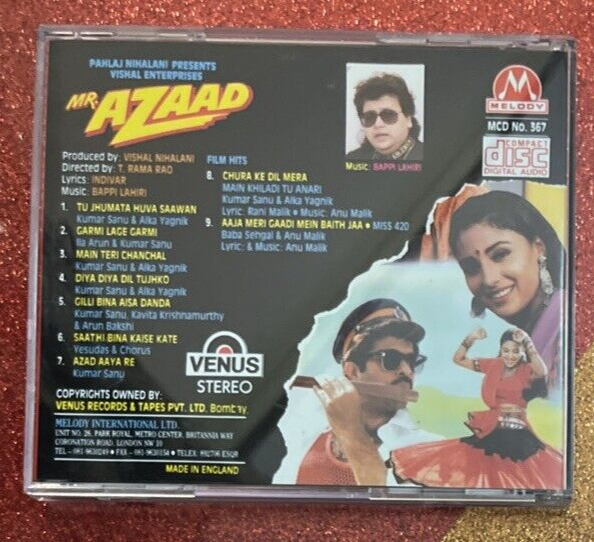 Mr Azaad Bollywood Hindi Soundtrack Cd Bappi Lahiri Indivar Kumar