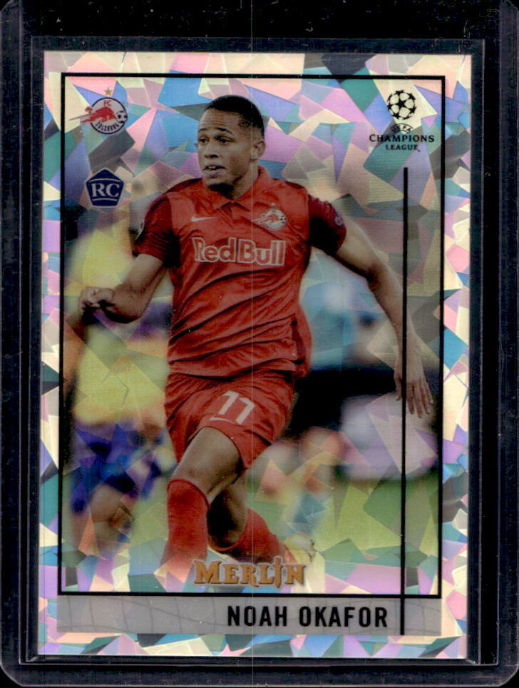 2020-21 Topps Merlin Chrome UEFA Noah Okafor Atomic Refractor Rookie RC #147/250