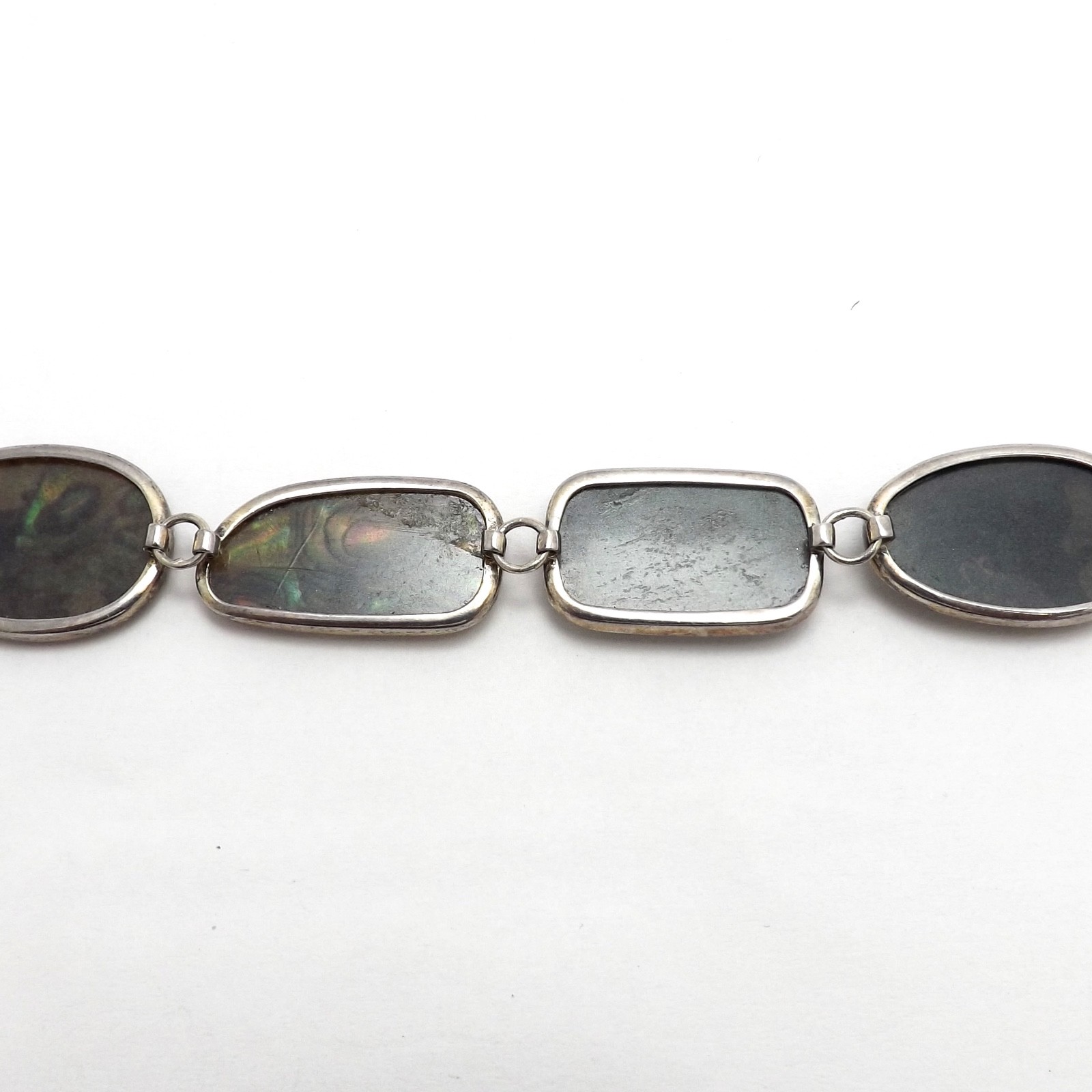 Sterling Silver Abalone Shell Toggle Bracelet Adj… - image 6