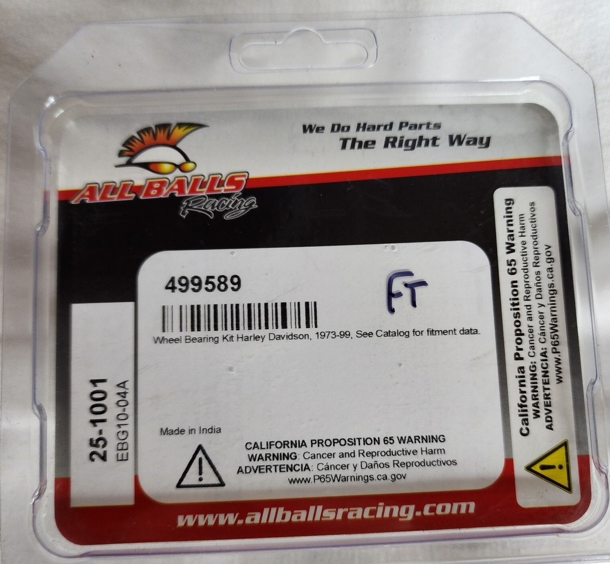 All Balls Racing Wheel Bearing Kit 25-1001 fits Harley Davidson | eBay