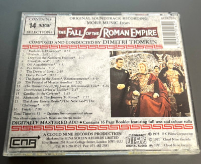 The Fall of the Roman Empire Original Soundtrack Music Archive CD & Booklet