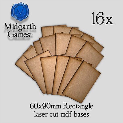 16x Rectangle 60x90mm MDF Bases Miniature Warhammer Laser Cut 40K FAST SHIPPING