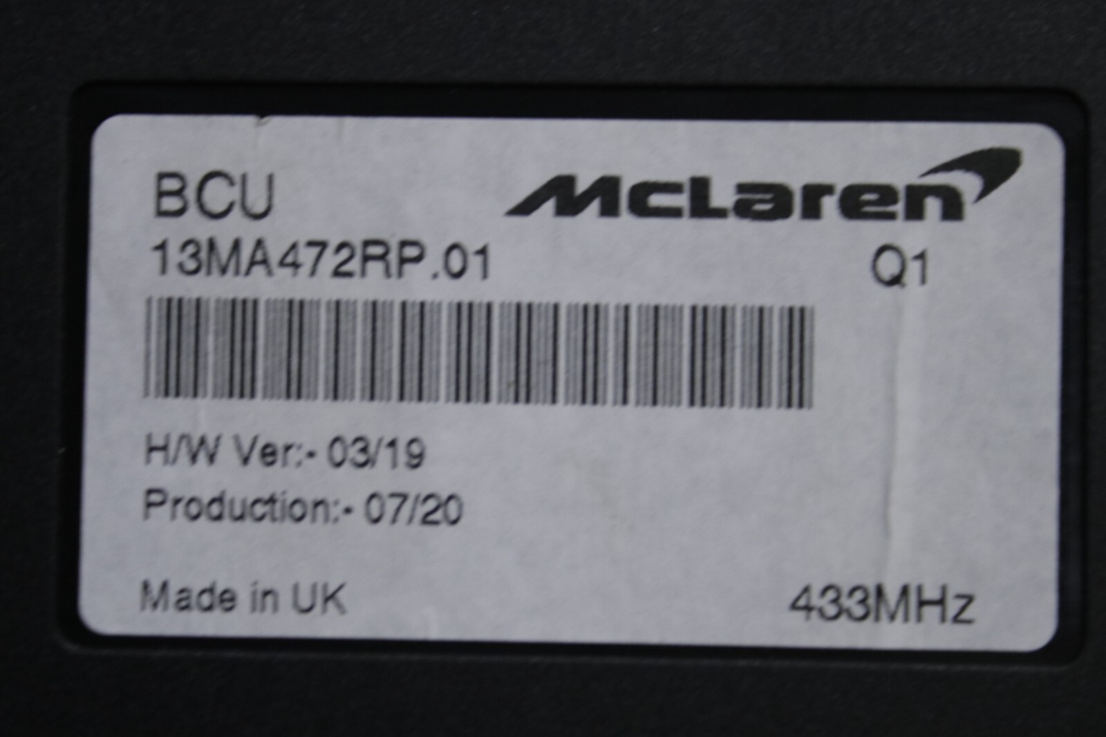 McLaren 600LT Body Control Module Unit BCM Assembly Unit 2019 2020 OEM