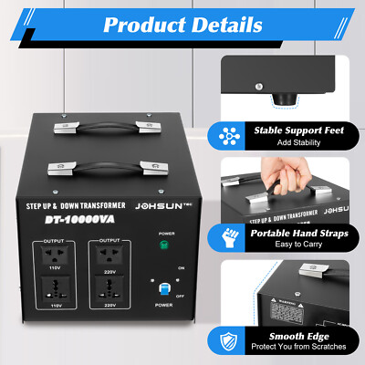 110/220V Step-Up & Down Voltage Converter 10KVA Corded Household Converter