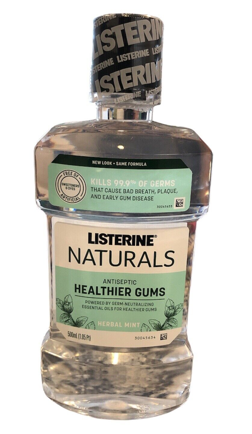 Listerine Naturals Healthier Gums Antiseptic Mouthwash, Mint, 500 mL