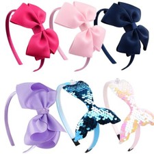 6 Pack Girls Headbands Glitter Kids Hair Accessories Bow/Heart/Star Shaped Sw...