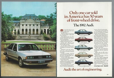 1982 AUDI 5000 TURBO 2-page advertisement, Audi 5000 plus other models 