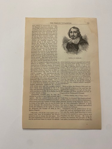 Governor Samuel de Champlain of New France Fortified Quebec House c. 1883 Print