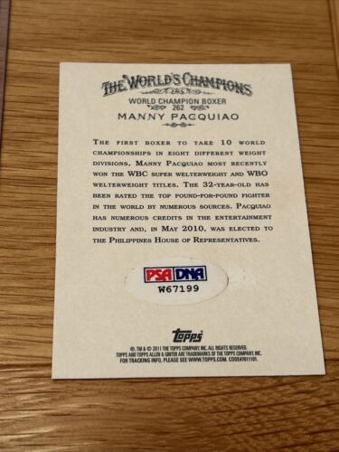 Manny Pacquiao On Card Auto Boxing Card Topps Allen & Ginters Psa Coa Authentic - Picture 3 of 6