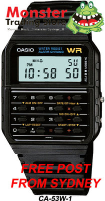 CASIO WATCH CALCULATOR VINTAGE RETRO 80's CA-53W-1Z CA53 CA CASIO WATCH CALCULATOR VINTAGE RETRO 80's CA-53W-1Z CA53 CA
