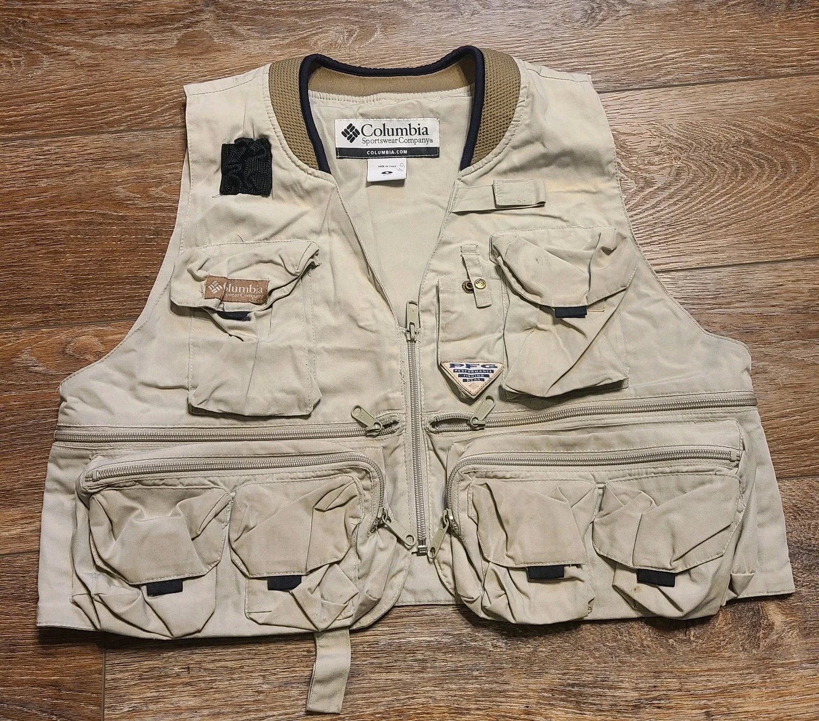 Vintage Columbia Vest Mens Large Henry's Fork III Fishing Multi Pocket PFG
