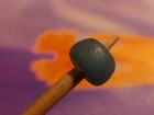 ANCIENT PYU BEAUTIFUL FAUX BLUE GREEN CHALCEDONY GLASS DISC SHAPE BEAD 8.2-5.2MM — photo 5