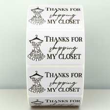 Thanks for Shopping My Closet" Stickers - Fashion Resale Packaging Labels