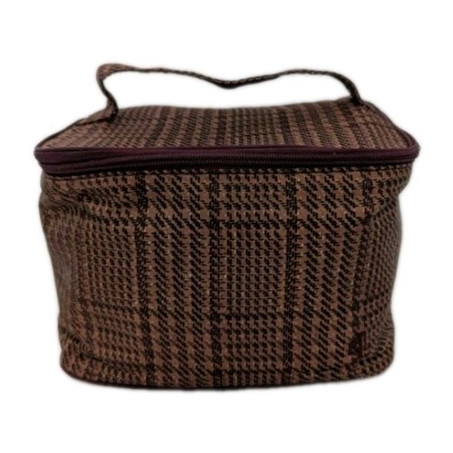Lauren Ralph Lauren Cosmetic/Travel Bag Nylon Brown Zip Around