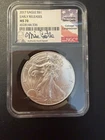 2017 American Silver Eagle Early Release NGC MS 70 Mike Castle Signed