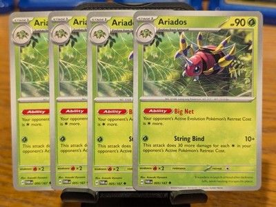 Pokemon TCG Twilight Masquerade Ariados 005/167 x4 Playset
