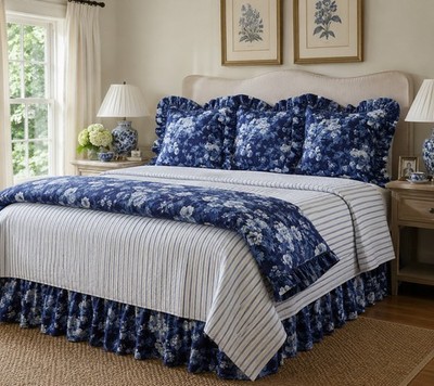 Vintage Ralph Lauren Isadora Bedding Set Queen Duvet King Bed Skirt 3 Euro Shams