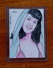 2014 Leaf Bettie Page Collection Artist Sketch Card 1/1 by Jason Hughes #5