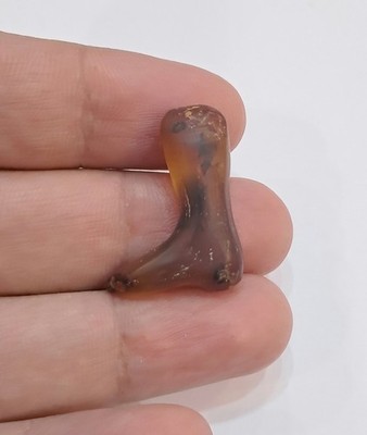 Rare Ancient Egyptian Antique Carnelian Agate Left Leg Amulet BC Egyptology
