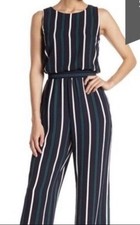 Eliza J Women's Sleeveless Navy Blue Jumpsuit Size 10 98% Polyester