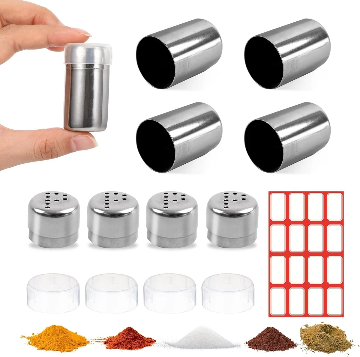 Mhymx Mini Salzstreuer 2er-Set – Aus Aluminium, Wasserdicht, Für Camping & Reisen