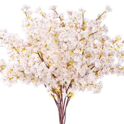 8 Pcs Silk Cherry Blossom Branches Cherry Blossom Tree Stems Long Stem Artifi...