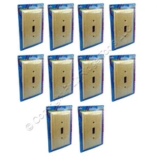 Leviton 89201-UNF Unfinished Wood 1-Gang Toggle Switch Covers Wallplate 10-Pack