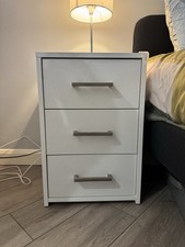 2 Pieces Bedside Table Chest of Drawers Set Storage Cabinet
