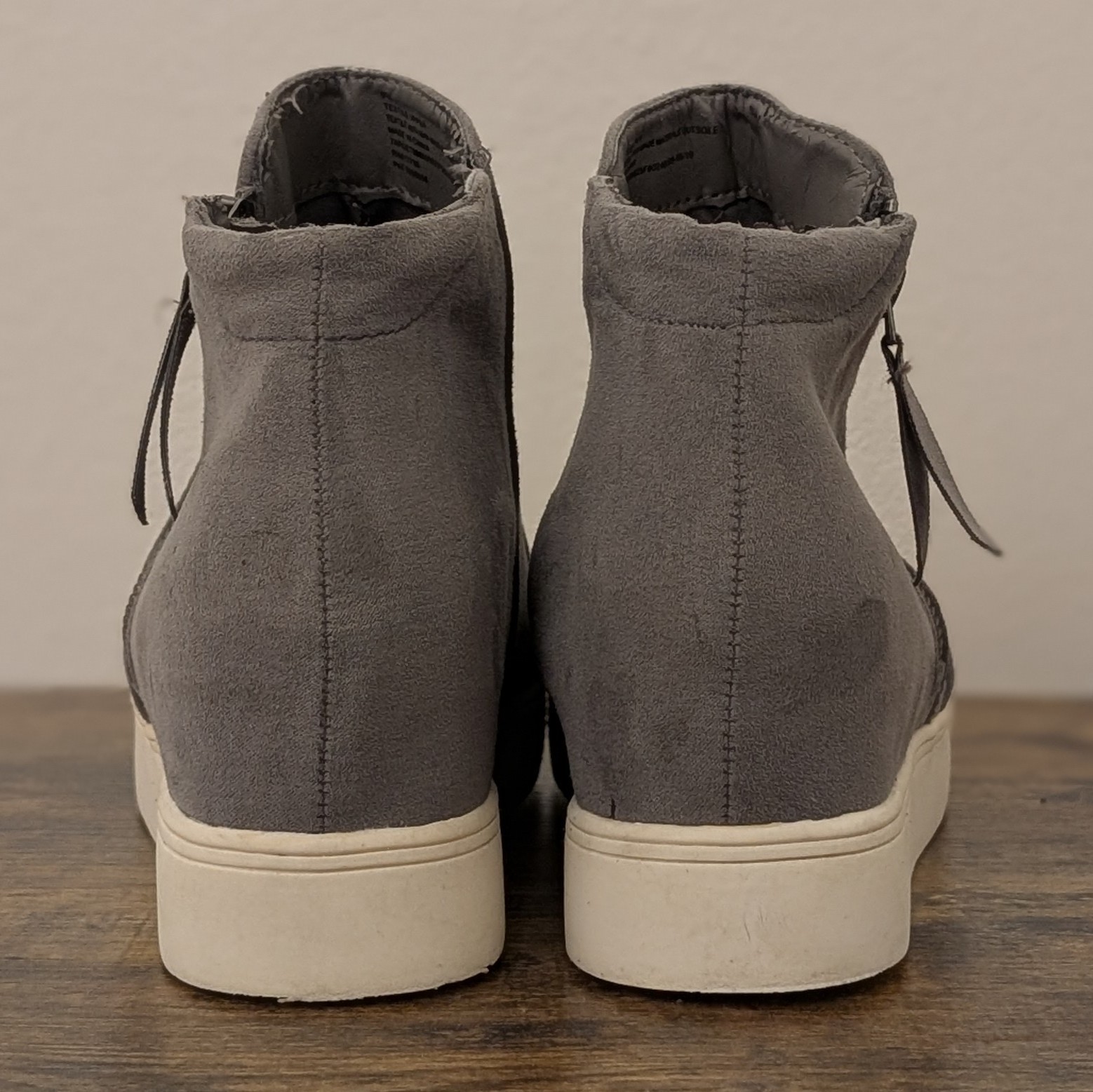 UNIVERSAL THREAD Gray Suede Zip Wedge Sneakers – … - image 3