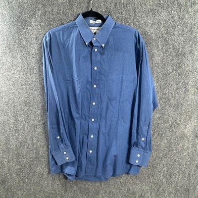 Burberrys of London Blue USA Burberry Men's Long Sleeve Casual Dress Shirt 18 33