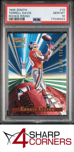 1996 ZENITH ROOKIE RISING #12 TERRELL DAVIS HOF POP 6 PSA 10