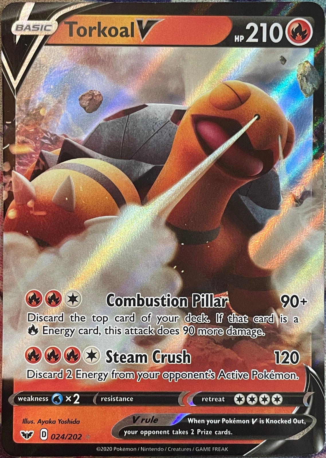 Torkoal V Ultra Rare - 024/202 - Sword & Shield Base Pokemon 2020