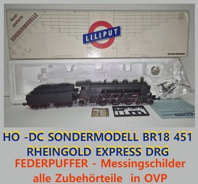 DAMPFLOK Sondermodell Rheingold Express OVP BR 18 451 DRG LILIPUT LOK H0 DC S3/6