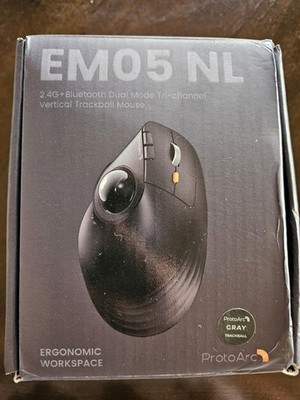 ProtoArc EM05 NL Vertical ERGONOMIC Wireless Violet Trackball Rechargeable Mouse