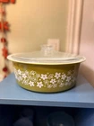 Pyrex Spring Blossom Crazy Daist Big Bertha 664 4qt With Lid Vintage