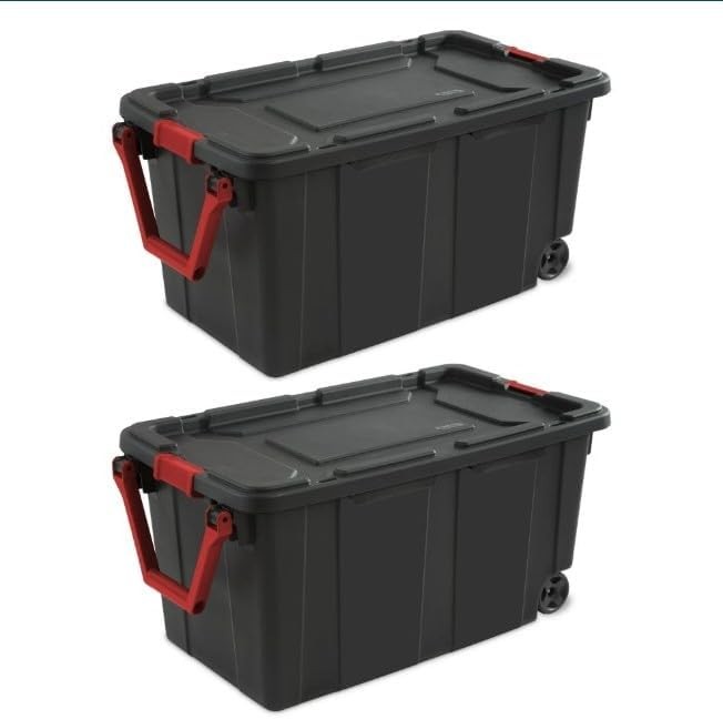 40-Gallon Plastic & Metal Storage Bins with Lids for Home Organization